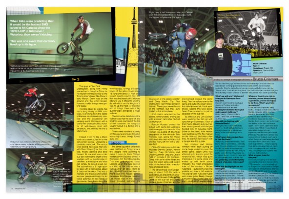 Toronto La Revolution BMX contest; a 6-page article about the inaugural 2001 Toronto La Revolution BMX contest.
