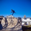 Chris Young 1-footed table on the wedge quarter at Ron Mercer's Woodyard backyard ramp.