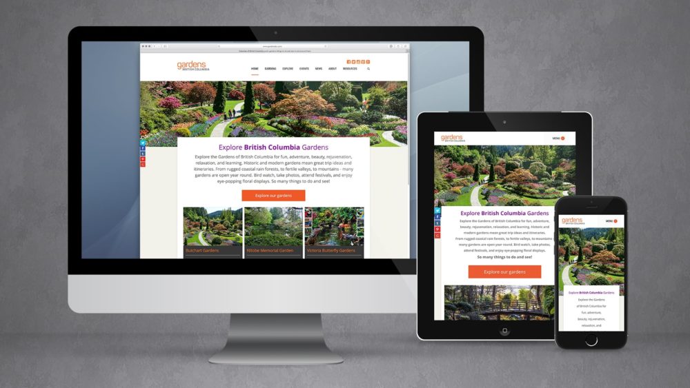 Gardens BC website responsive views